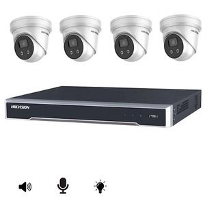 Set met 4K 8MP camera's microfoon en speaker Hikvision