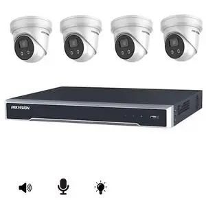Set met 4K 8MP camera's microfoon en speaker Hikvision
