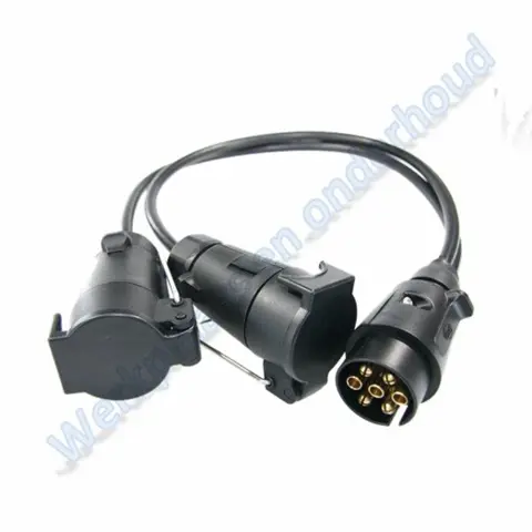 Verloop 7 polige stekker naar 2 stekkerdoos 7-polig