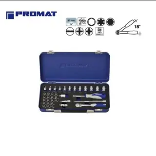 Promat dopsleutelset 6.3mm (1/4") 36 delig