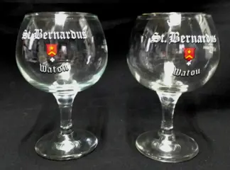 2 St.Bernardus Watou bokaal bierglazen,zgan,0.33 l tapmaat