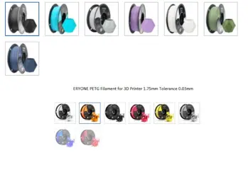 ERYONE Matte PLA Filament for 3D Printer 1.75mm many colors