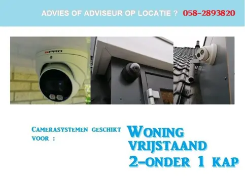 Camerasysteem villa vrijstaand of 2-1 kap woning