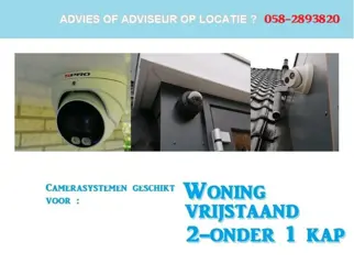 Camerasysteem villa vrijstaand of 2-1 kap woning