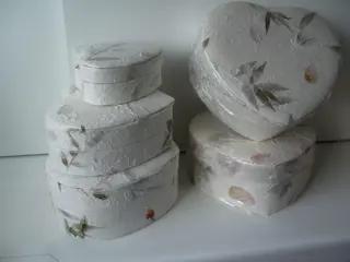 EXCLUSIEVE VERP. MULBERRY PAPIER 3 DLG SET HART WIT BLAD