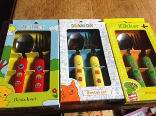 Kinderbestek 2 delig - kikker - dribbel - dikkie dik