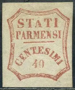 Italiaanse oude staten - Parma 1859 - Provisional Government, 40 cents vermilion. - Sassone N. 17