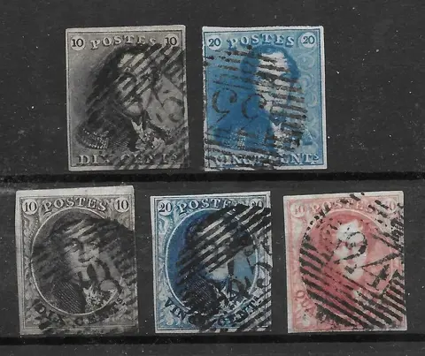 België 1849/1850 - Leopold I - OBP 1-2 en OBP 3-4en5