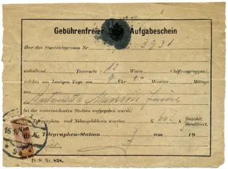 Italië - Julian Venetië 1919 - Victor Emmanuel III, rare split of 20 cents used as 10 cents on receipt. With certificate - Sassone N. 31f