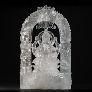 Rotskristal Ganesh-standbeeld - Veel details - 310×180×80
