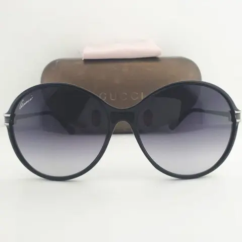 Gucci - Havana Black Logo Detail Temple - Zonnebril