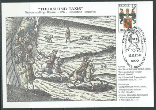 België 1992 - Herdenkingskaart "Thurn und Taxis" - De moeilijke uitgiften in NEDERLANDS - 2483HK-NL