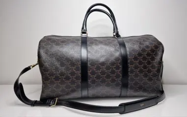 Céline - LARGE TRAVEL BAG IN TRIOMPHE CANVAS AND CALFSKIN