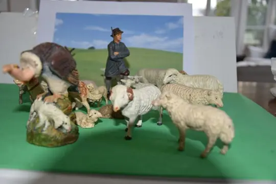 Elastolin - Figuur/beeld Schafe, Hund und Hirte - 1930-1939