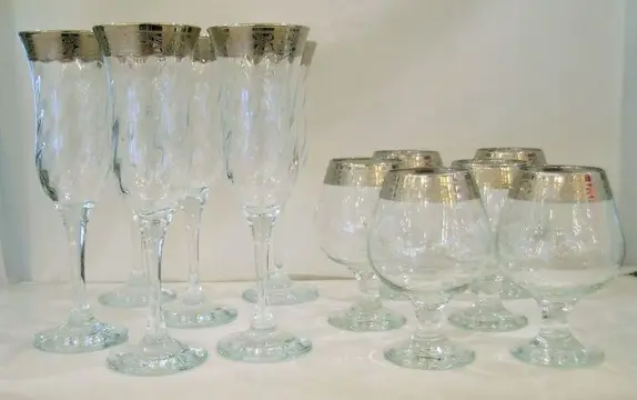 Rubelli Vetri D'Arte - 6 "fluit" en 6 "cognac"