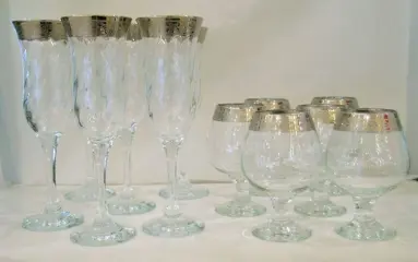 Rubelli Vetri D'Arte - 6 "fluit" en 6 "cognac"