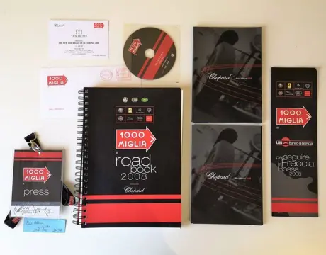 Brochures/catalogi - Mille Miglia 2008: Roadbook, Badge