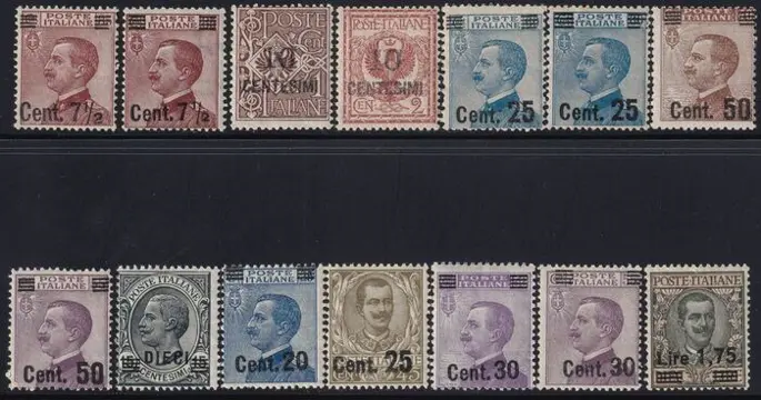 Koninkrijk Italië 1923/1927 - Wonderful complete overprinted sets - Sassone S. 25+S.34