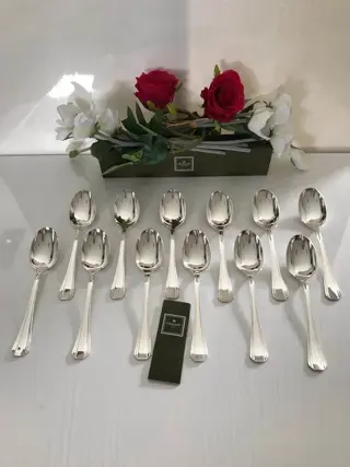 Christofle modèle Luc LANEL - Art Déco - Dessertlepels (12)