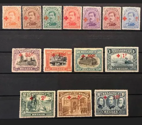 België 1918 - 'Rode Kruis' met rode opdruk - OBP/COB 150/63