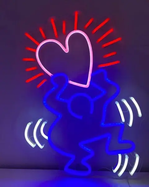 Keith Haring LED Neon Light - Kunst met COA (50 exemplaren)