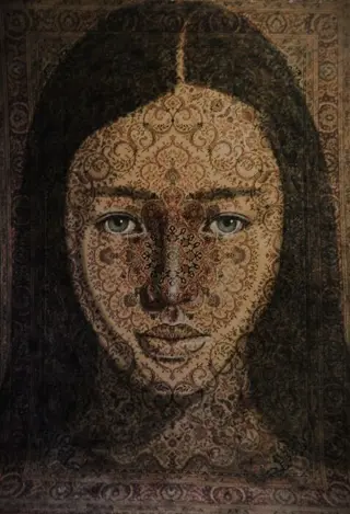 Jacqueline Klein Breteler - Portrait on a real vintage Persian carpet