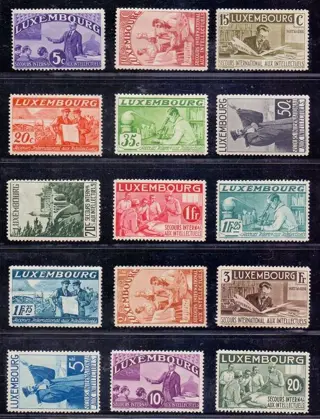 Luxemburg 1935 - Internationale hulp voor Intellectuelen - Yvert 259/273