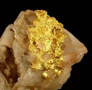 Geen verzendkosten ! Zeldzaam kristallijn goud in kwarts