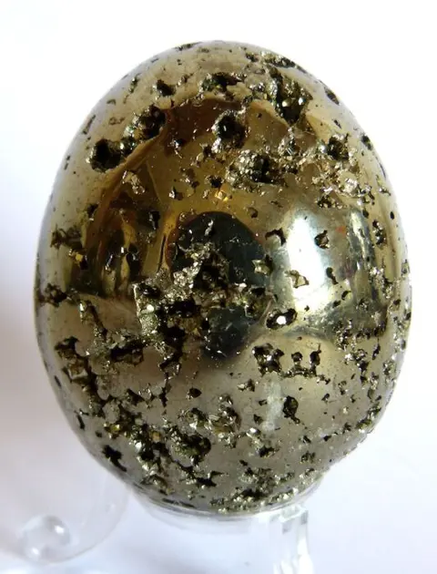 Prachtig pyriet ei uit Peru - 6,4 x 5,1 cm - 357 g