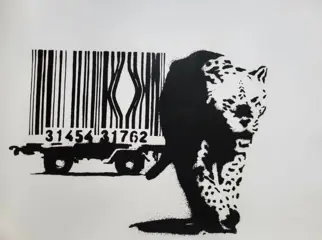 Banksy (after) - Barcode Leopard poster - The World of