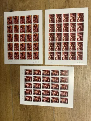 Frans-Polynesië 1997 - non dentelés - costumes de danse - en feuilles - neufs** - Maury n°533 à 535 x 25 exemplaires