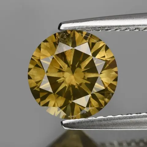 Diamanten - 2.07 ct - Briljant, Rond - I1 - Fancy Intense