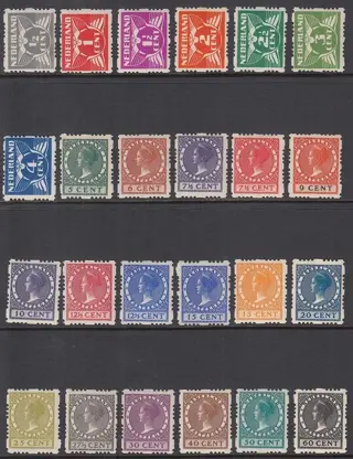 Nederland 1928 - Vierzijdige roltanding - NVPH R33/R56