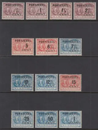 Nederland 1907 - Port opdrukken De Ruyter - NVPH P31/P43