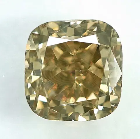 Diamant - 0.71 ct - Cushion - Natural Fancy Light Yellowish