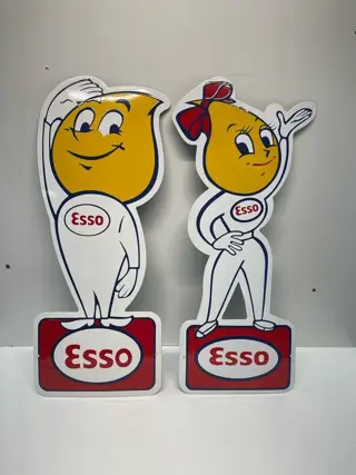 Bord - Emaille,Boy en Lady - Esso - Na 2000