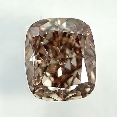 Diamant - 0.39 ct - Cushion - Natural Fancy Light Yellowish