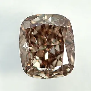 Diamant - 0.39 ct - Cushion - Natural Fancy Light Yellowish