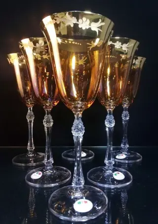 F.lli Fumo cristalleria - Fluitjes (6) - .999 (24 kt) goud