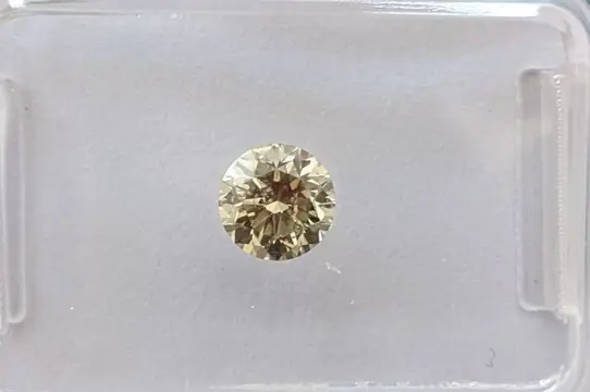 Diamant - 0.45 ct - Rond - Fancy Light Grayish Yellow - P1