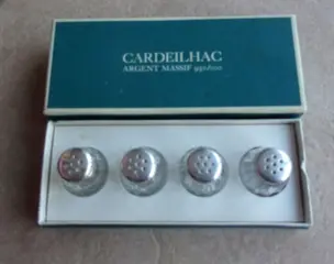 Cardeilhac, Christofle - zoutvaatjes (4) - Kristal, Zilver