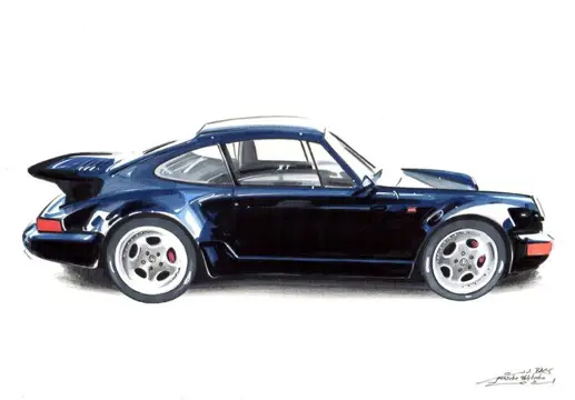 Afbeelding/illustratie - Porsche 964 Turbo - Dessin