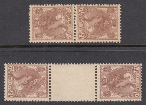 Nederland 1924 - Koningin Wilhelmina keerdrukken - NVPH 61b + 61c