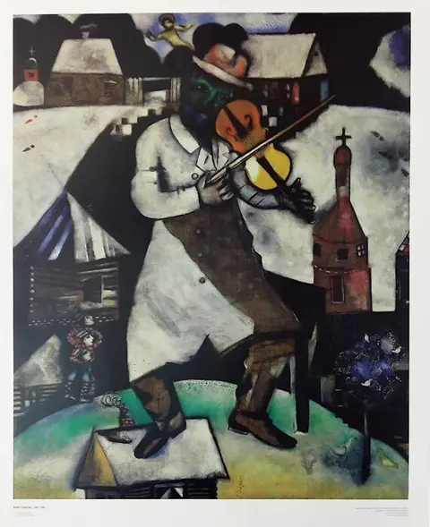 Marc Chagall (after) - de violist/the fiddler - cm.89x62 /