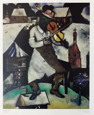 Marc Chagall (after) - de violist/the fiddler - cm.89x62 /