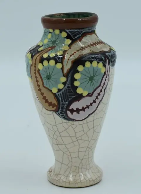 Louis Auguste Dage - Art Deco polychrome vaas - Gesigneerd