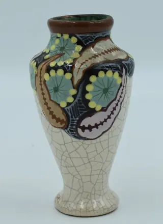 Louis Auguste Dage - Art Deco polychrome vaas - Gesigneerd