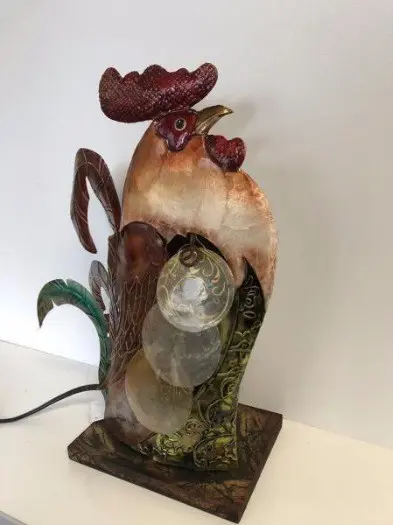 Lamp , sierverlichting van haan , verlichte haan