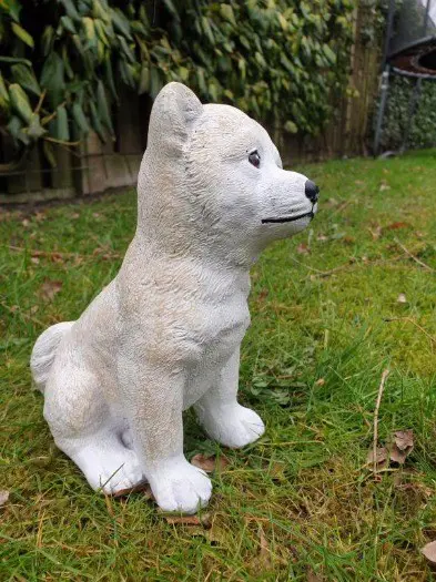 Betonnen tuinbeeld van een hond