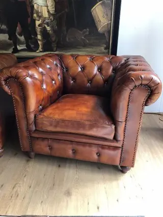 Fauteuil Leer Bruin. nieuw